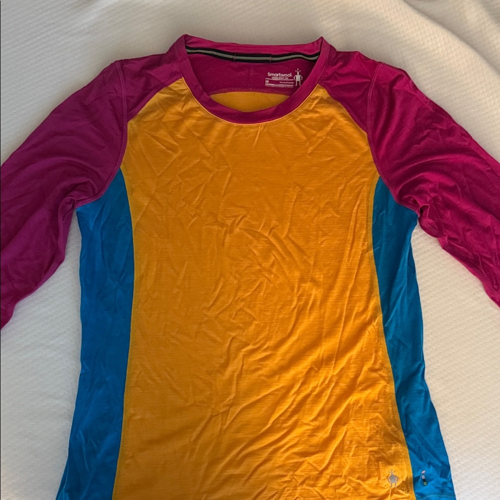 Smartwool Kids' Pink, Yellow, and Blue Long Sleeve Tee